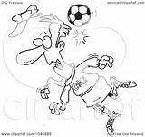 Hitting Coach Soccer Ball Toonaday Royalty Outline Illustration Cartoon Rf Clip sketch template