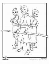 Airbender Zuko Katara Aang Elemente Herr Azcoloring sketch template