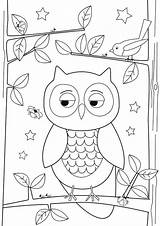 Kids Drawing Owl Simple Print Coloring Pages Drawings Color Online Colornimbus Owls Size Coruja Getdrawings Salvo sketch template