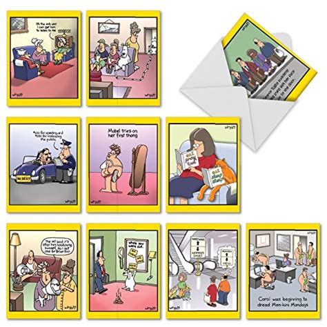 Funny Cartoon All Occasion Greeting Cards 10 Pack 4 X