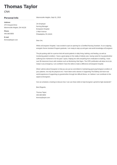 cna cover letter sample   experience simple cover letter