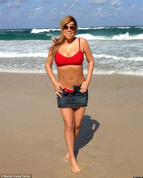 Photos Mariah Carey Pose En Bikini Rouge Sur La Plage En