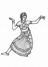 Danse Indienne Danseuse Inde Dancing Hindou Danses Traditionnelle Coloriages Dances Imprimer Adultos Adulti Adulte Dessins Dibujo Dancers Hugolescargot Inspiré Ayant sketch template