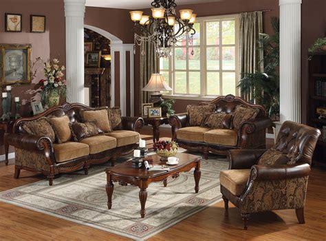 dreena traditional formal living room set carved cherry wood frames
