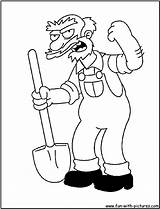 Coloring Willie Groundskeeper Pages Simpsons Simpson Colouring Printable Color Fun sketch template