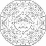 Mandala Coloring Pages Sun Mandalas Celestial Dover Adult Moon Creative Soleil Haven Book Publications Welcome Printable Drawing Drawings Books Doverpublications sketch template
