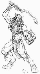 Scorpion Werewolf sketch template