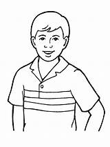 Brother Drawing Boy Coloring Pages Drawings Wearing Shirt Library Young Man Family sketch template