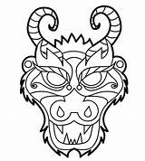 Dragon Chinese Face Year Coloring Mask Pages China Drawing Ancient Festival Boat Pj Color Max Time Kids Printable Template Netart sketch template