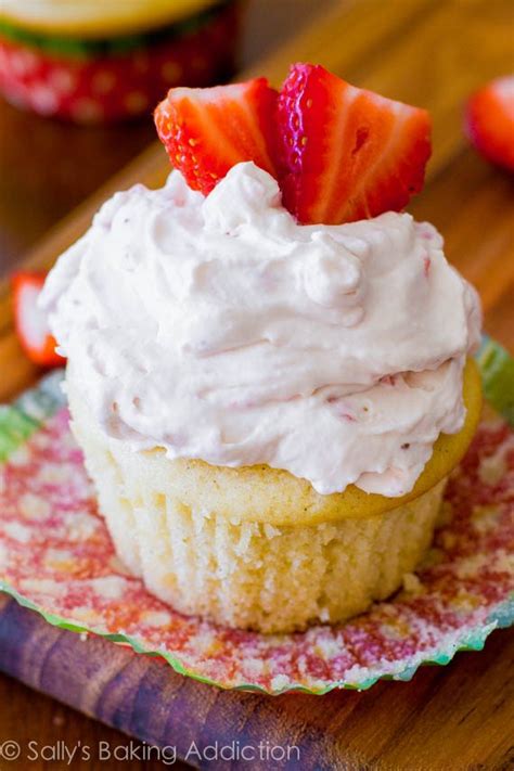 fluffy fruity strawberry shortcake cupcakes   completely  scratch