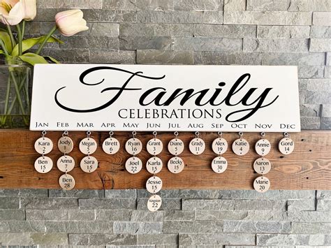 family celebrations sign birthday board date calendar etsy
