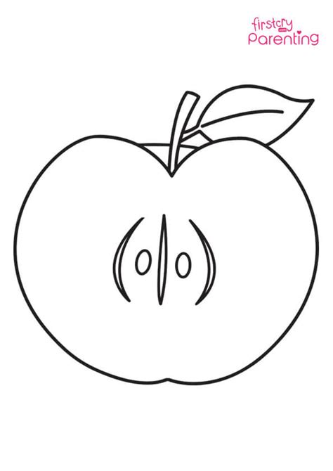 easy printable apple coloring pages  kids