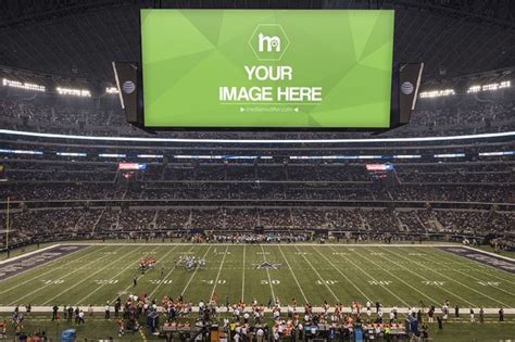 insert  image   large display  football stadium showcase  advertisement idea