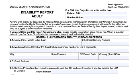 form ssa   guide   disability report