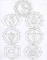 Chakra Symbols Coloring Anahata sketch template