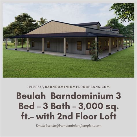 beulah barndominium  rendering  sqft   floor loft loft floor plans barn