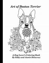 Coloring Boston Terrier Pages Books Choose Board Dog Etsy sketch template
