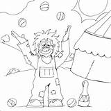 Coloring Clown Pages Juggling Colouring Choose Board sketch template