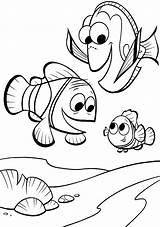 Nemo Coloring Finding Pages Fish Print sketch template