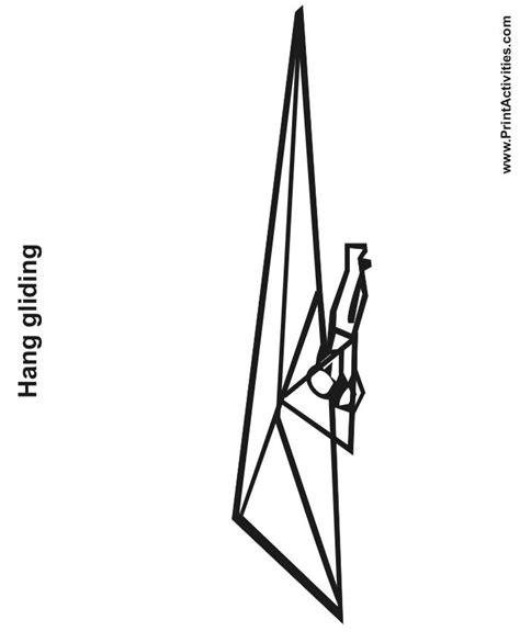 glider coloring page side view  hang glider hang glider coloring