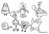 Coloring Spongebob Characters Pages Popular sketch template