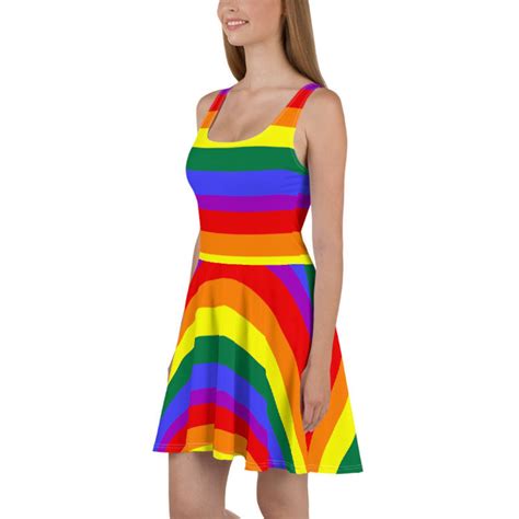 rainbow dress women pride clothing pride gay pride lesbian etsy