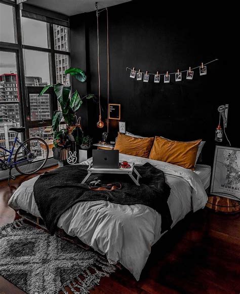 design  spaces  instagram check   dark bedroom  love