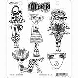 Dylusions Stamps Ranger Cling Mini Anonymous Stamper Dyr St Number Part sketch template