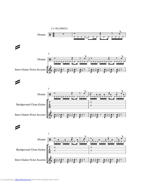 eulogy music sheet and notes by tool