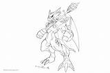 Coloring Pages Digimon Shoutmon Lineart Kids Printable sketch template