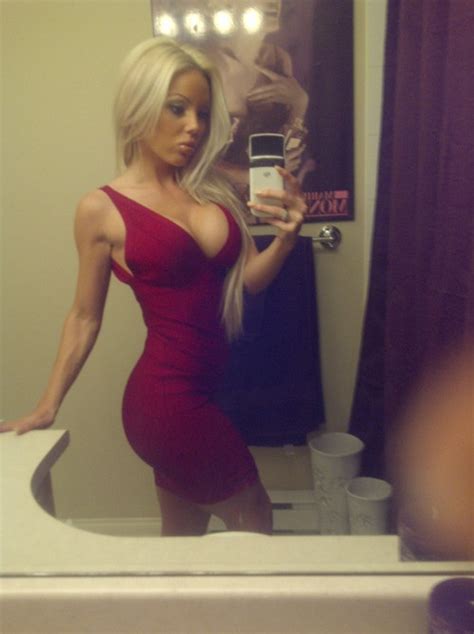 Pic Of Amateur Hot Blonde Babe In Red Dress Which Fits
