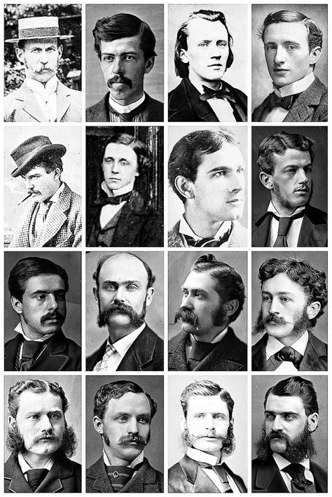 vintage portraits depict victorian mens hairstyles  facial hair
