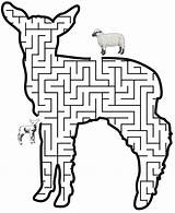Maze Lamb Coloring Pages Easter Mazes Shaped Printable Kids Clipart Clip Animal Book Color Print Colouring Comments sketch template