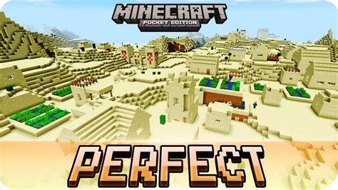 minecraft pe seeds perfect desert seed   villages   temples