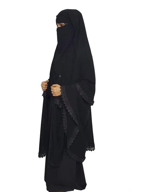 three layer lace niqab with integrated hijab buy long niqab neqab