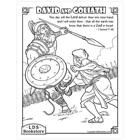 david  goliath cartoon  coloring pages ministry  children