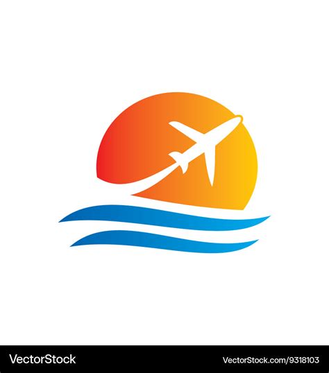 airplane travel logo royalty  vector image