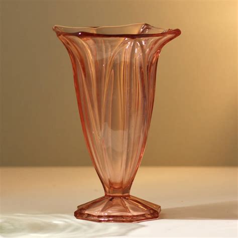Vintage Art Deco Glass Vase Pink By Allumee Home