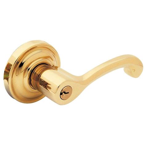 baldwin classic polished brass  handed keyed entry door lever rent  home depot