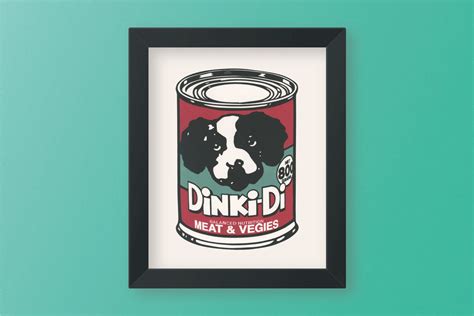 dinki  dog food  screenprint etsy