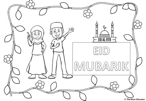 eid colouring sheets eid ul fitr  mum educates