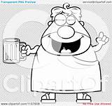 Chubby Beer Man Outlined Coloring Clipart Cartoon Vector Cory Thoman sketch template