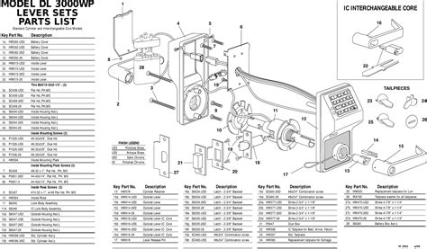 alarm lock wp lever list  dlwp parts  exploded view wi