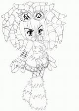 Coloring Goth Gothic Chibi Fairy sketch template