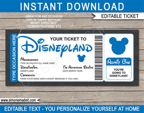 disneyland ticket printable
