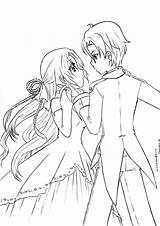 Anime Coloring Couples Pages Kissing Couple Cute Color Manga Lineart Printable Deviantart Drawing Getcolorings Drawings Romance Print sketch template