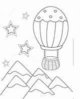 Coloring Air Hot Balloons Pages Transportation Toddlers Source sketch template