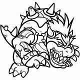 Bowser Mario Coloring Pages Super sketch template
