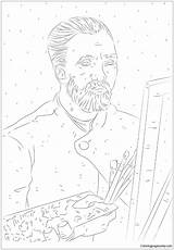 Portrait Self Gogh Van Coloring Color Pages Coloringpagesonly sketch template