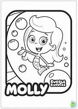 Coloring Pages Molly Bubble Guppies Dinokids Color Getcolorings Close sketch template